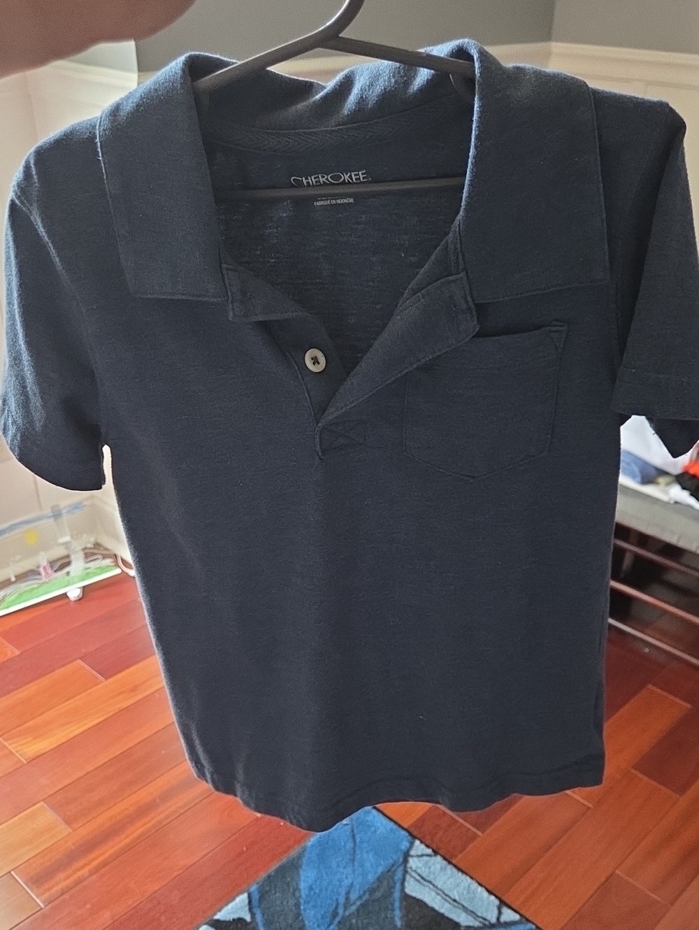 Cherokee Navy Short-Sleeve Polo with Chest Pocket